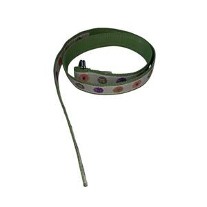 LL Bean Woman’s D-Ring Belt Size Small Floral Canvas Colorful Flowers